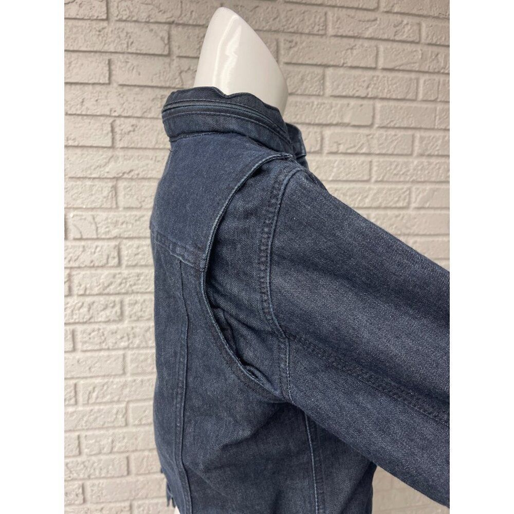 Levi Strauss & Co Women Long Sleeve Blue Denim Trucker Hoodie Jacket Size M - Picture 12 of 15